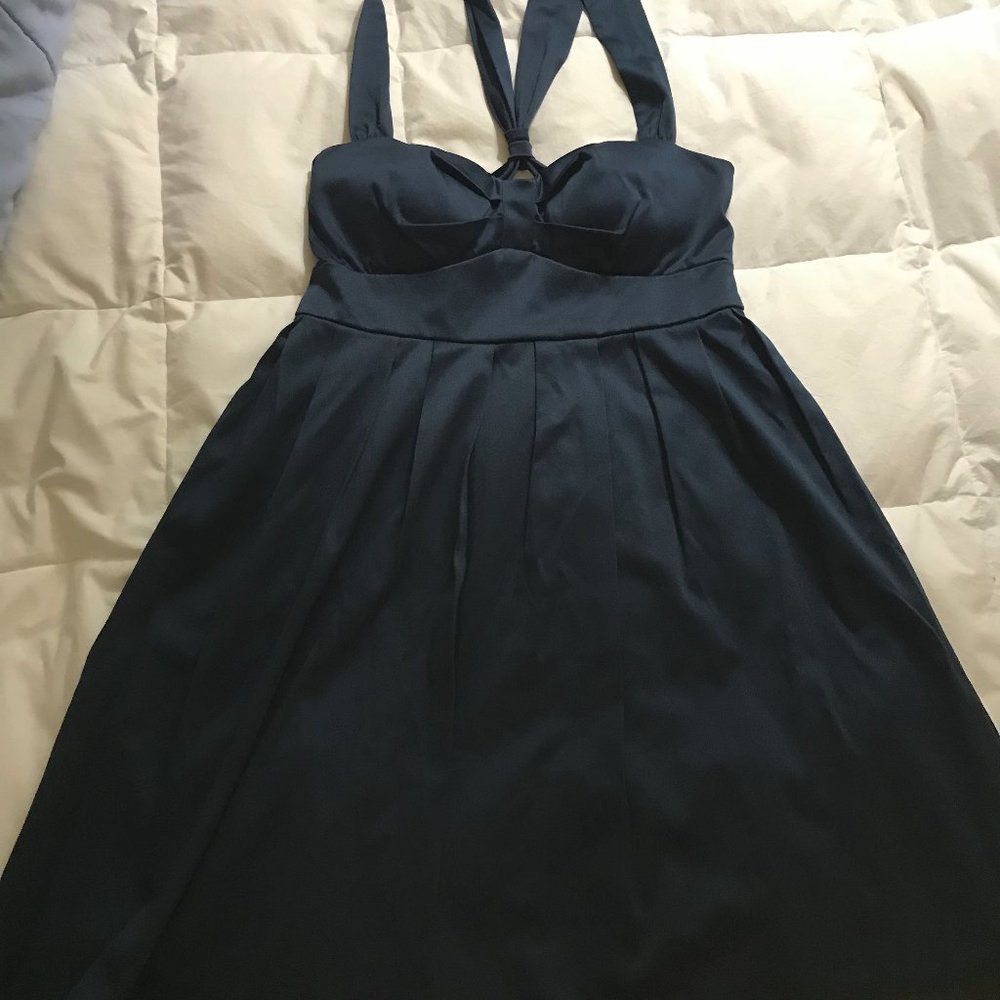 Navy Blue halter sweetheart cocktail dress 9 - New Years Eve dress